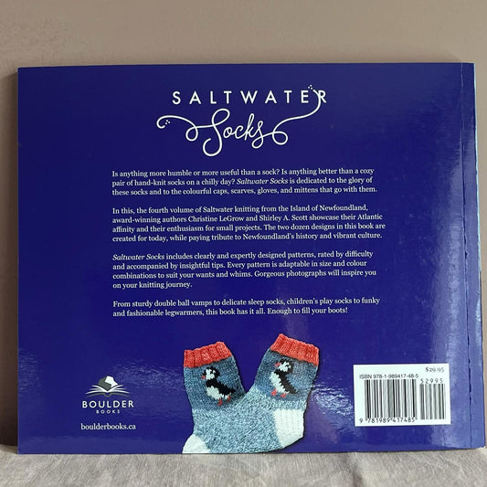 saltwater socks knitting patterns book back cover with blurb