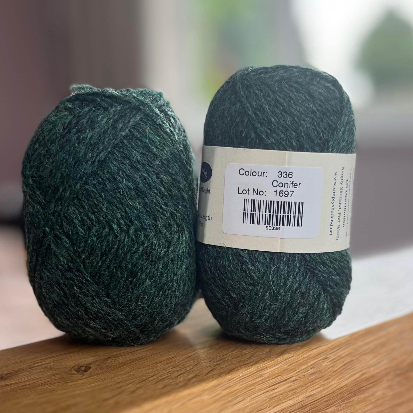 25g balls of Spindrift conifer green