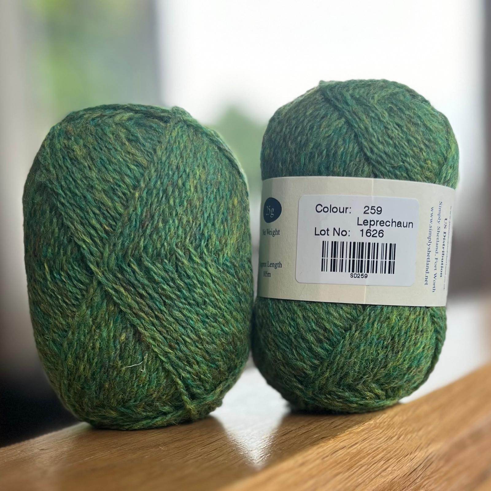 25g balls of Spindrift leprechaun green