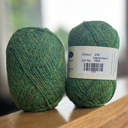 25g balls of Spindrift leprechaun green