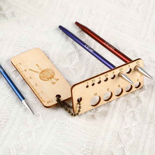 Wooden Needle Gauge and Ruler