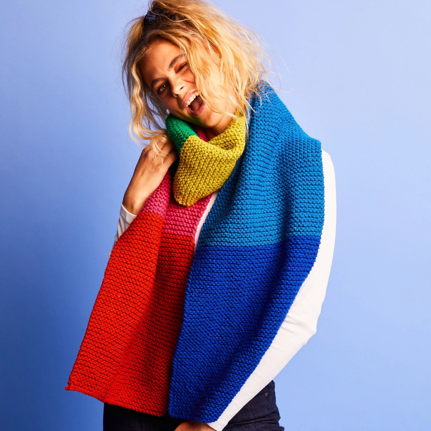 Sirdar Kith & Kin Knitting Kit - Colour Block Scarf
